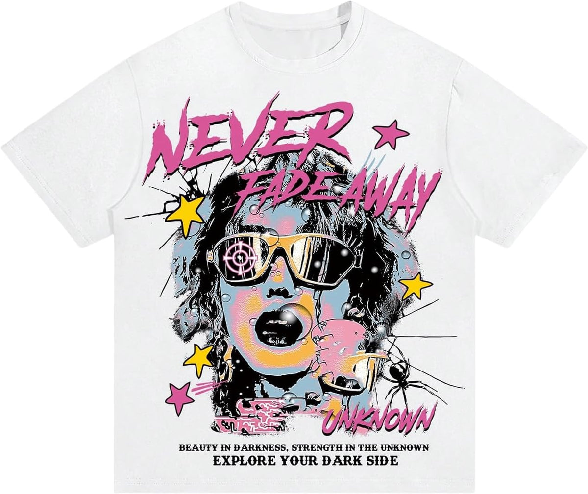 SOLY HUX Men's Graphic Tees Y2K Baggy Oversized T-Shirts | Unisex, Figure Print, 90s Vintage, Streetwear