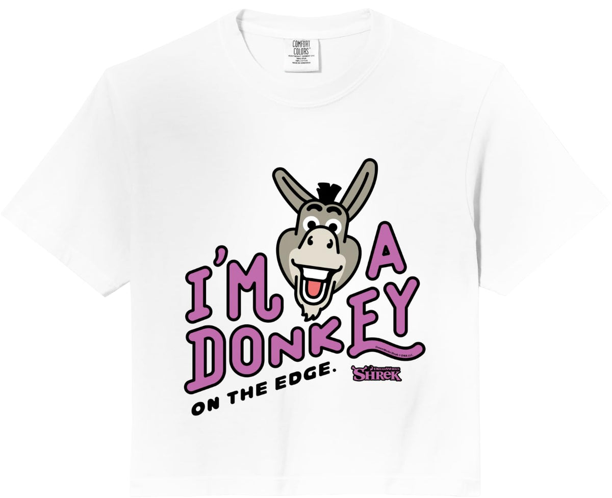 Shrek Emoji Donkey On The Edge Comfort Colors Crop Top