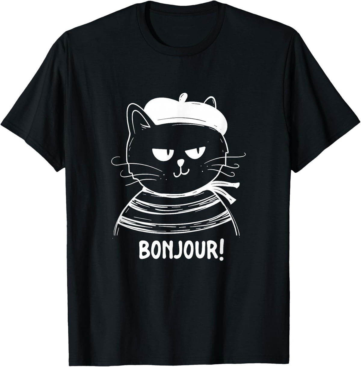Bonjour - French Cat France Lover Francophile T-Shirt product image 1