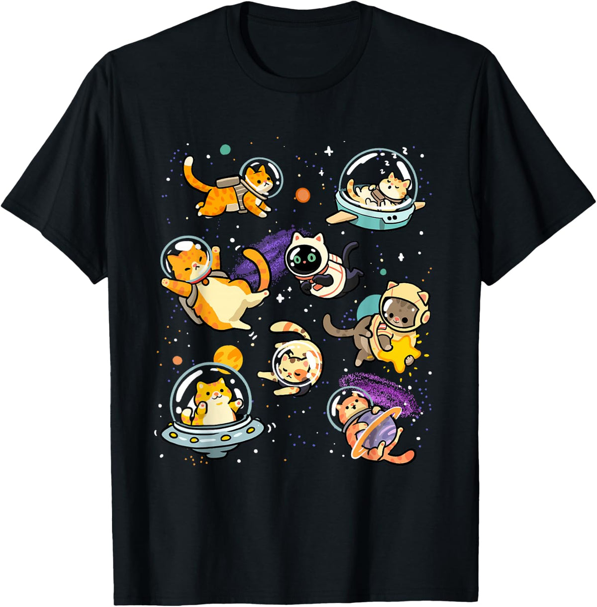 Cats in Space Funny Galaxy Cat Astronaut Kitten T-Shirt product image 1