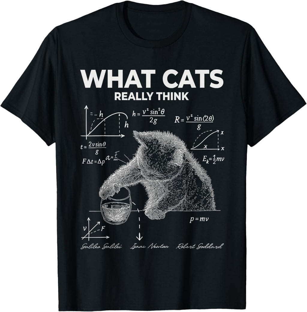 Funny Science Cat Meme What Cats Really Think Humor T-Shirt product image 1