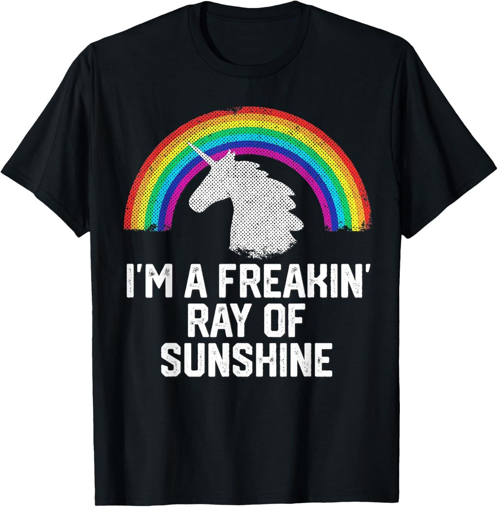 I'm A Freakin Ray of Sunshine Rainbow Unicorn Girls Women product image 1