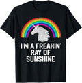 I'm A Freakin Ray of Sunshine Rainbow Unicorn Girls Women product image 1