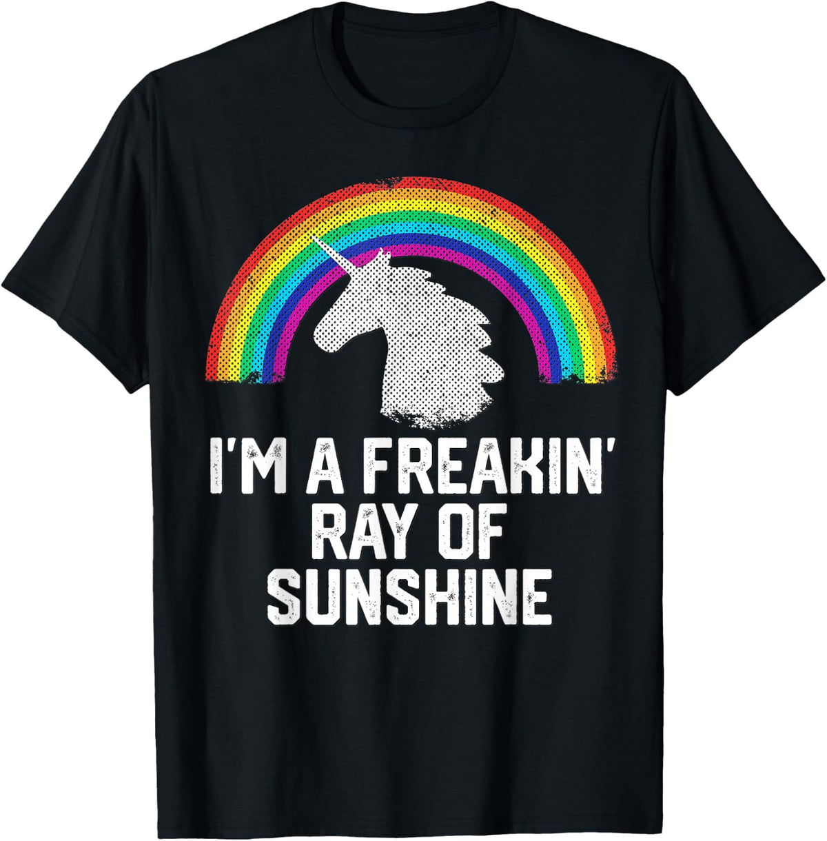 I'm A Freakin Ray of Sunshine Rainbow Unicorn Girls Women product image 1