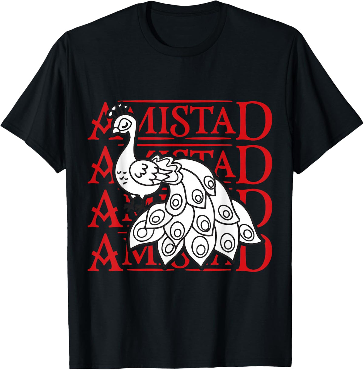 AMISTAD House of Friendship Red Retro Groovy Social T-Shirt product image 1