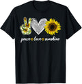 Peace Love Sunshine Sunflower Hippie Lover Gifts T-Shirt product image 1