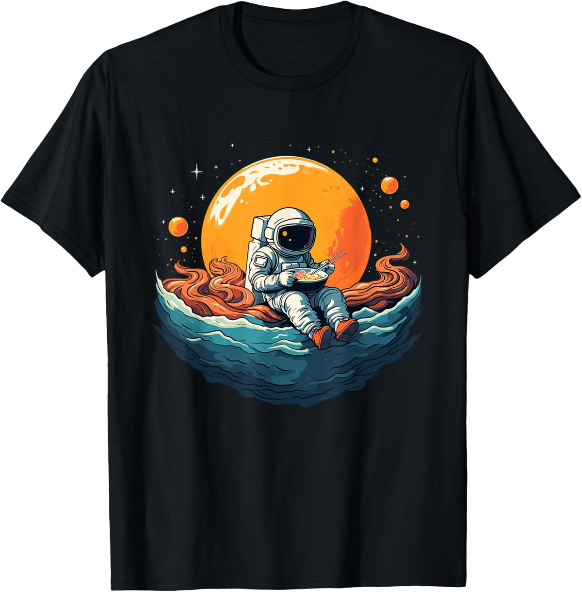 Astronaut Ramen Anime Space Womens Kids Mens Graphic T-Shirt product image 1