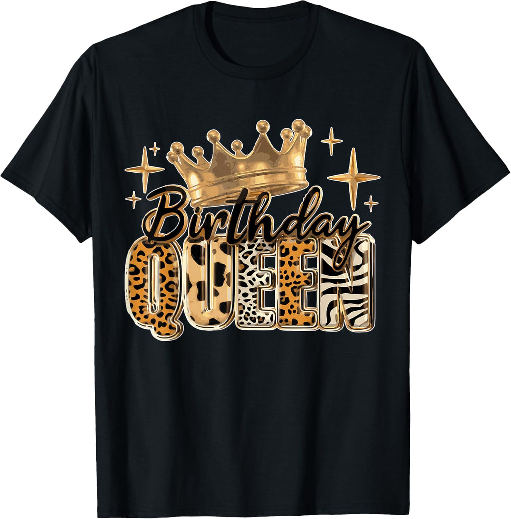 Birthday Queen Golden Crown Tee African American Afro Girls product image 1