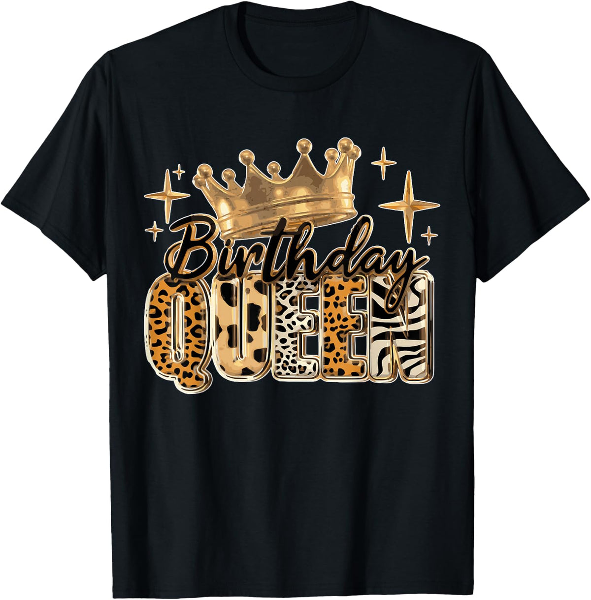 Birthday Queen Golden Crown Tee African American Afro Girls product image 1