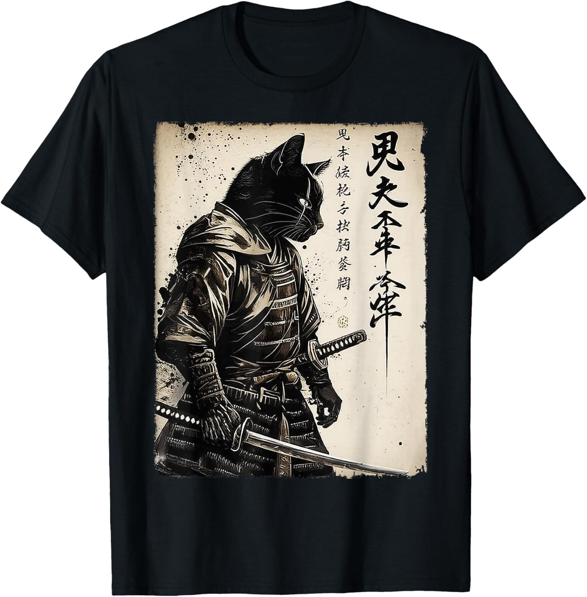 Samurai Cat Japanese Art Anime Gifts Men Women Kid Graphic product image 1
