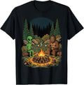 Bigfoot Alien Campfire Camping T-Shirt product image 1