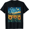 Sunflower Floral Flower Van Gogh Style Starry Night Graphic product image 1
