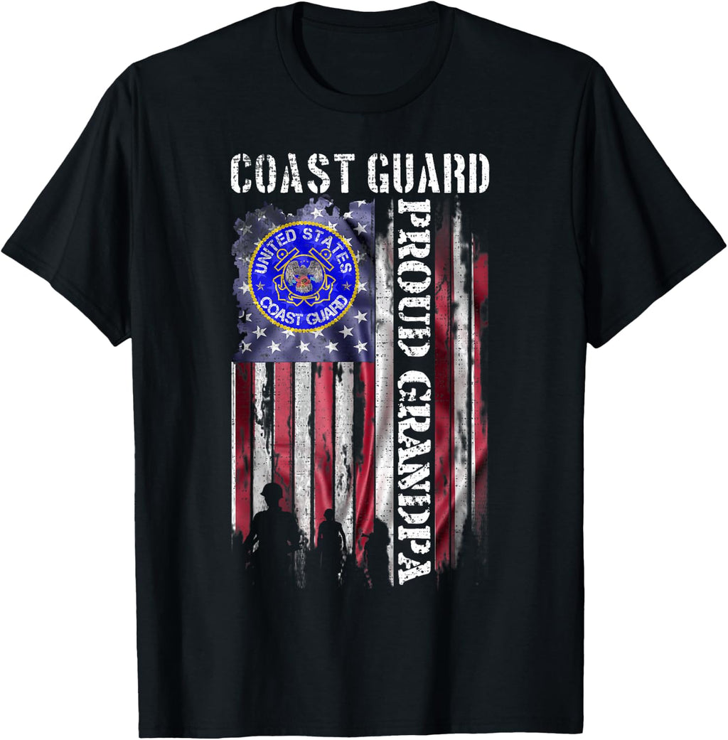 Vintage USA American Flag US Coast Guard Proud Grandpa product image 1